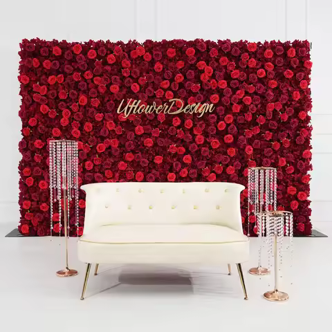 Uflower 5D Romantic Flower Wall Wedding Backdrop Birthday Party Decoration Banquet Live Streaming Ba