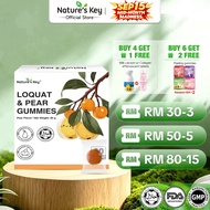 Nature's Key Loquat Pear Gummies Natural Throat Relief for Dryness Hoarseness Sugar-Free