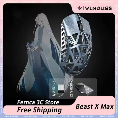 WLmouse Beast X Max Mouse Magnesium Alloy 8K PAW3950HS Sensor FPS Gamer Wireless Mouse Lightweight P