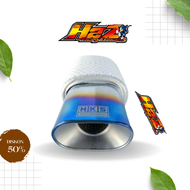 Kanal Pintu Muffler Racing HKS Kotak Titanium Warna Biru Metalik untuk Semua Mobil Bensin dan Solar