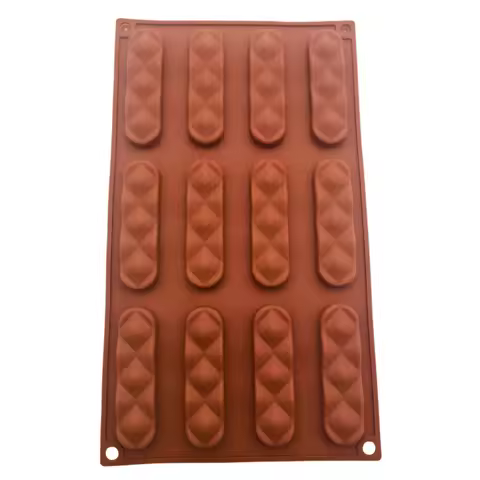 Silicone Quilted Diamond Chocolate Bar Mold 12 Cavity Pistachio Bar Protein Bars Ice Candy Mold Long