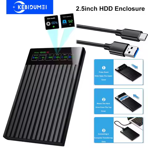 2.5 Inch HHD Enclosure 2.5 Inch SATA to USB3.1 HDD Case 6Gbps Max External SATA HDD Enclosure Hard D