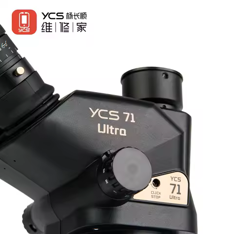 YCS 71 Ultra Trinocular microscope 0.67X-45X Zoom 45° inclined for Phones PCB Repair With 4K Camera 