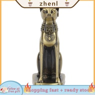 Zhenl 5.9  Metal Egyptian Cat Ancient Bastet Goddess Collectible Figurine for Furnishing Ornaments Desktop Decor