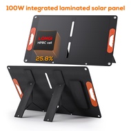 Solar Panel 100W Foldable Portable Charger, LONGI HPBC Solar Charger with PD60W QC3.0 USB/DC Output 
