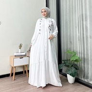 Lavina Maxi Dress Rayon Twill Embroidered Dress for Nursing, Cool, Thick, Comfortable Dress Woman Mu