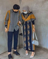 baju set couple pria dan wanita tenun endek premium