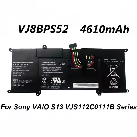 VJ8BPS52 7.6V 35Wh 4610mAh Laptop Battery For Sony VAIO S13 VJS112C0111B VJS112C0311S VJS132C0711B V