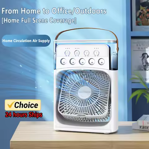 3 In 1 Fan AIr Conditioner Household Small Air Cooler LED Night Light Portable Humidifier Air Adjust