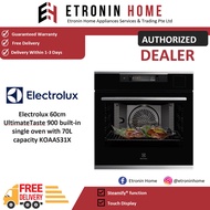 Electrolux 60cm UltimateTaste 900 built-in single oven with 70L capacity KOAAS31X