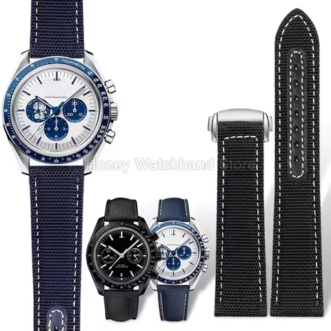High Strength TearProof for Omega Citizen Snoopy 310 600 Swatch Nylon Watch Strap Flat Interface Ste