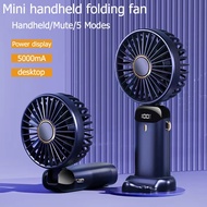 5 Speed Mini Fan Portable Handheld USB Fan Rechargeable LED LCD Display Cooling Fan Kipas Kecil