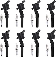 BDELI Ignition Coil Pack DG508 & Spark Plugs Set SP493 SP479 Compatible With 4.6L 5.4L V8 F-150 F-25