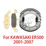ER500 2007 Motorcycle Front Rear Brake Pad For KAWASAKI ER 500 ER-500 2006 2005 2004 2003 2002 2001