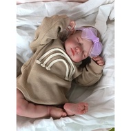 NPK 19inch Newborn Baby Doll Handmade Lifelike Reborn Sleeping Loulou Soft Touch Cuddly Doll with 3D