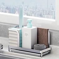 304 Stainless Steel Draining Rack Sink Sponge Basket Kitchen High-End Dishcloth Detergent Storage Window Shelf