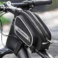 ROCKBROS Bike Top Tube Bag Reflective Strip Scalable Big Capacity MTB Bicycle Saddle Bag Bike Front