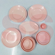 Melamine Pink Series Rim Plate / Soup Plate / Round Plate / Oval Plate / Bowl / Flaring Bowl / Cup /