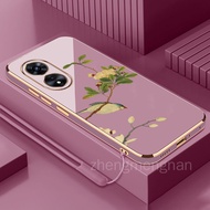 Casing OPPO A17 A97 A78 5G A98 5G Phone Case TPU Ultra Thin Bird pattern Electroplated Soft Case Sho