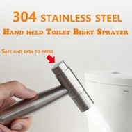 SG New arrival button press Safe Stainless Steel Hand Held Toilet Bidet Sprayer Bathroom Shower Water Spray Head