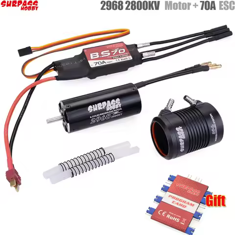 Waterproof 2968 2800KV Motor w/ Water Cooling Jacket & 70A Brushless ESC Programming Card For RC Boa