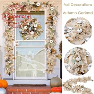 Maple Leaf Rattan Autumn Harvest Festival White Pumpkin Layout Rattan Decorative Christmas M0q4