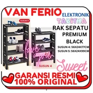 TABITHA PLASTIC SHOE RACK WITH RATTAN MOTIF 3 TIERS / 4 TIERS / 5 TIERS