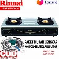 HARGA PROMO!! Rinnai RI-602 A Kompor Gas Stove 2 Tungku Stainless Steel RI 602 A / RI602 A / RI 602A Paket Promo 100% ORIGINAL Paling Bagus