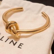 Celine Knot Thin Bracelet in Gold Brass