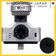 ZOOM iQ7 Lightning connector stereo microphone, compatible with iPhone and iPad.
