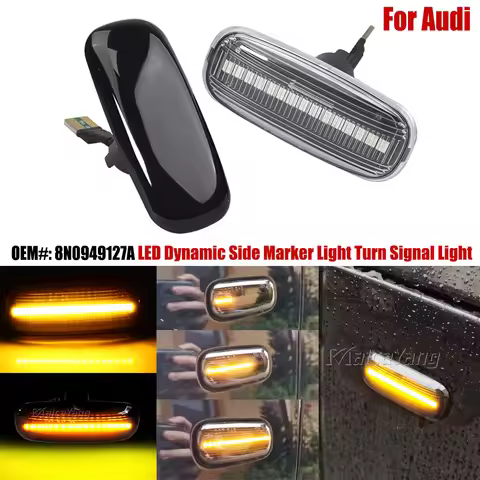 2pcs Yellow Led Side Marker Indicator Light For Audi A2 A3 8L A4 B5 A6 4B C5 A8 4D TT 8N OEM:8N09491