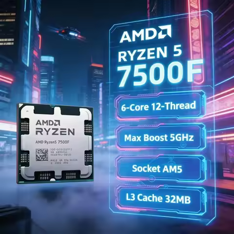 AMD Ryzen 5 7500F R5 7500F 6 Core 12 Thread for Gaming Office Streaming Video Editing AM5 DDR5 Deskt