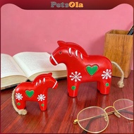PETSOLA 2Pcs Horse Figurine Craft 2026 New Year Decorations Realistic Art Sculpture for Chair Table 