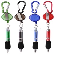 Carabiner Pen Aluminum Sleeve Ballpoint Pen Sponge Retractable Pen Keychain Ballpoint Pen Easy Pull 
