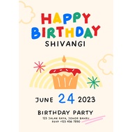 e-card birthday kad birthday aqiqah digital