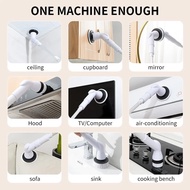 Ringgit Shop Toilet Brush Shower Bathroom Spin Scrubber Brush With 6 in 1 Brush Heads Rechargeable C