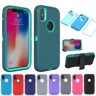 Armor Phone Case For iPhone X XS 7 8 6 6S Plus Case 3 in 1 Hybrid PC TPU Shockproof Defend Cover