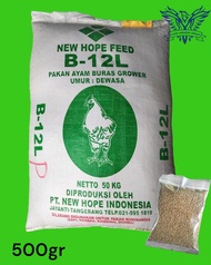 Repack 500gr B12L NEW HOPE FEED Pakan Ayam Buras Grower Pur Ayam B-12L Penampungan