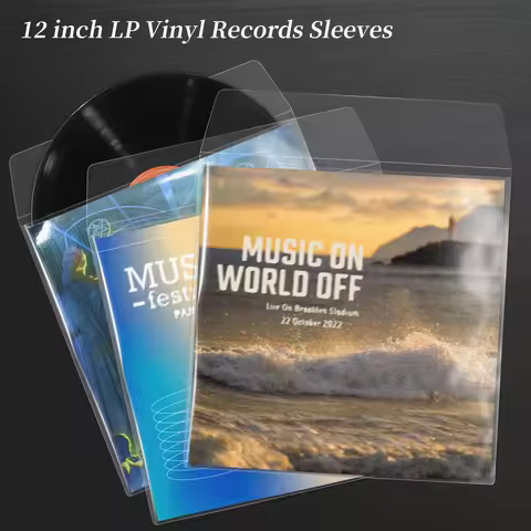 5Pcs PVC Antistatic LP Vinyl Record Outer Sleeves Durable Protector Covers,for 12'' Single LP Gatefo