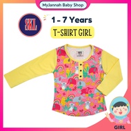 (1-7Y) Baju T-Shirt Budak Perempuan SHKL SKL Kids Girl T-Shirt Top Cotton