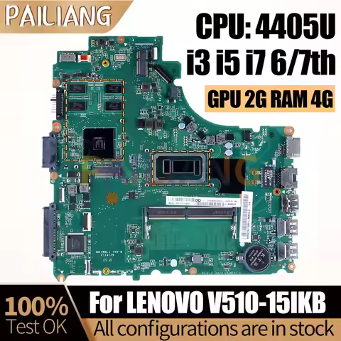 For LENOVO V310-14ISK V310-14IKB Notebook Mainboard DA0LV6MB6F0 4405U i3 i5 i7 6/7th GPU 2G RAM 4G L