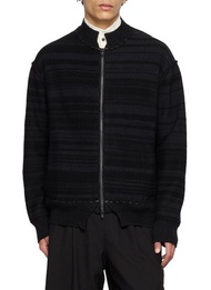 THE VIRIDI-ANNE STRIPED ZIP UP CARDIGAN