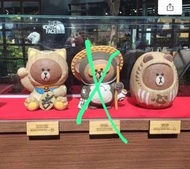 Urdu line friends 招財貓 達摩  大 一套2隻( 招財貓 達摩）$3200