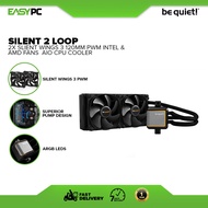 BeQuiet Silent 2 Loop (BW010/BW012) AIO CPU Cooler - Intel & AMD, 2x/3x Slient Wings 3 120mm Fan 4JT