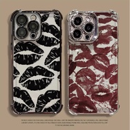 Case For RENO 15F 15 Pro 5G 14F 13F 11F 12F 14 13 11 12 10 Pro Plating Lips Kiss Pattern Transparent