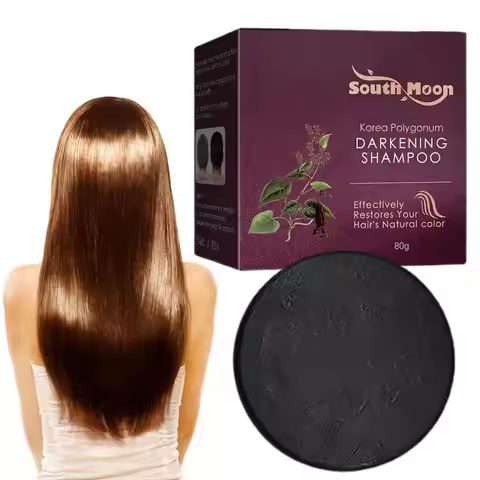 80g Polygonumm Multiflorum Black Hair Shampoo Soap Hair Darkening Shampoo Bar Cover Gray Hair Shampo