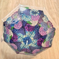 [最後4把] YOU+MORE! 雨中綻放的繡球花傘 透明紫陽花雨傘 Felissimo 長傘 長遮