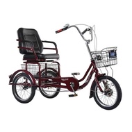 Lightweight pedal 3 wheels bicycle , vegetable basket, adjustable seat, elderly , leisure mobility tricycle