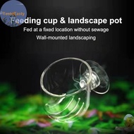 TasteTasty Transparent Acrylic Aquatic Plant Cup Aquarium Fish Tank Plant Pot With Suction Feeding C