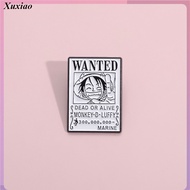 One Piece Luffy Bounty Wanted Poster Comic Brooch Japanese Anime Cartoon Metal Badge Brooch